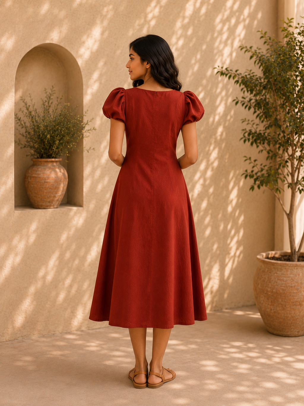 Rust Thread Work Dress