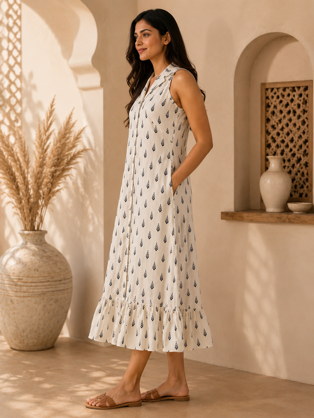 Block Printed Cotton Dress