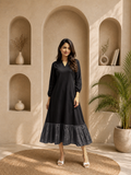 Black Cotton Reversible Collar Tunics