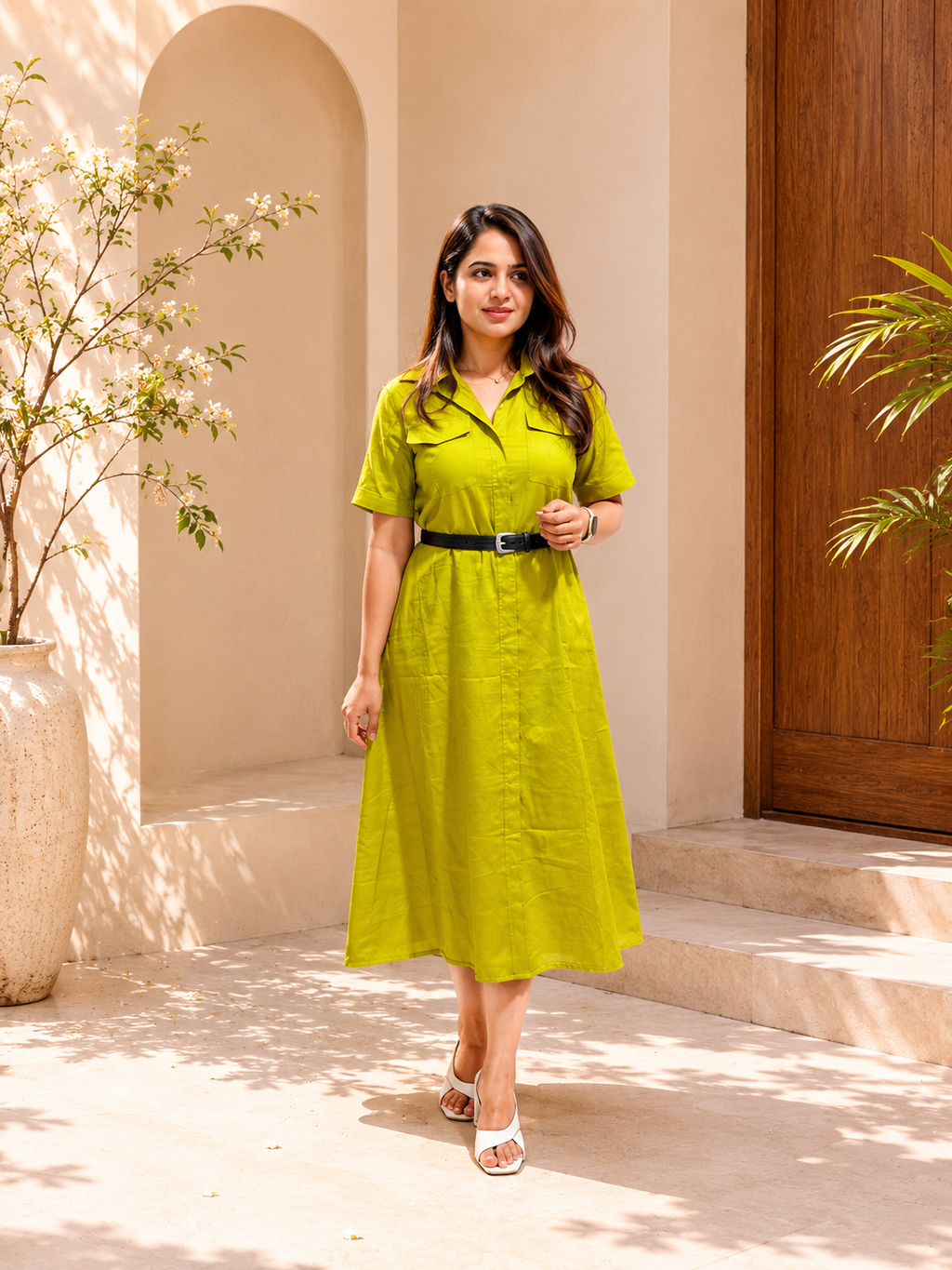 Mul Cotton Pocket Style Dress